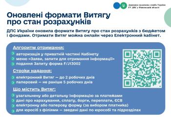 Оновлені формати витягу про стан розрахунків