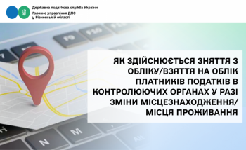 Як здійснюється зняття з обліку/взяття на облік платників податків в контролюючих органах у разі зміни місцезнаходження/місця проживання