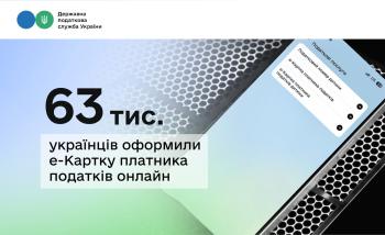 Понад 63 тисячі українців за два тижні оформили е-Картку платника податків онлайн