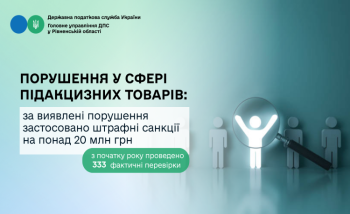 На Рівненщині за порушення у сфері підакцизних товарів нараховано понад 20 млн грн штрафів